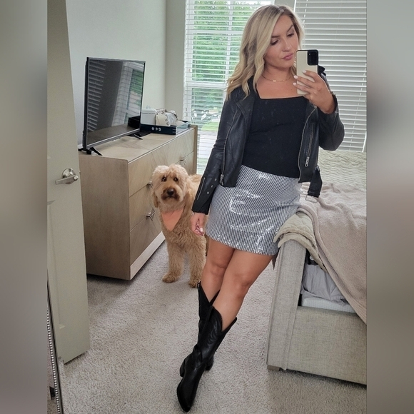 Shiny Nights Mini Skirt Micro Houndstooth - Picture 10 of 15